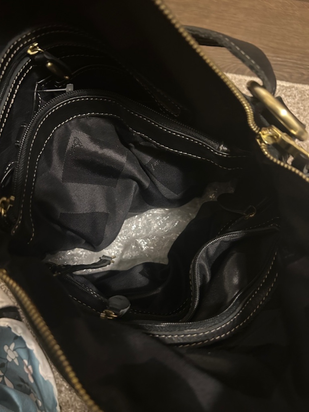 Brio! Black 100% Leather Hobo Shoulder Bag - NWOT - Picture 10 of 12